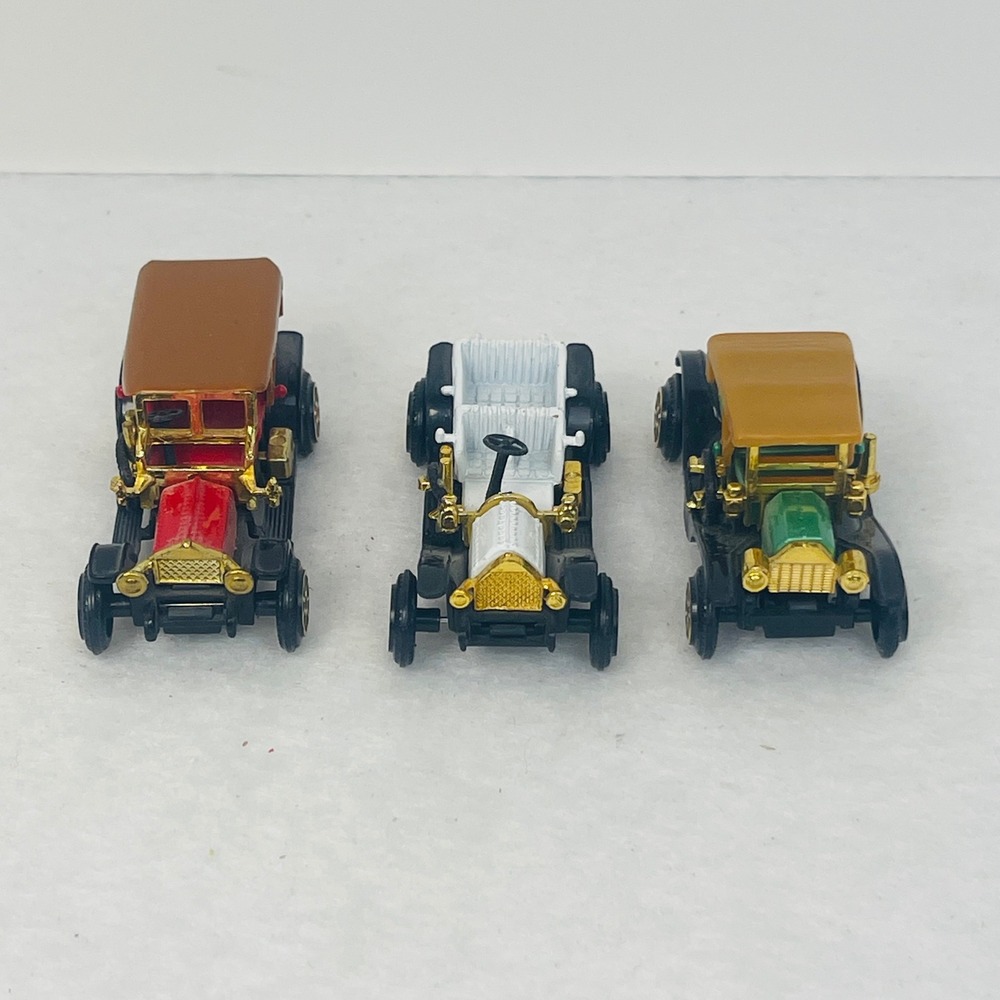 Vintage Diecast Classic Car Lot 3 Miniature Antique Style Horseless Carriages